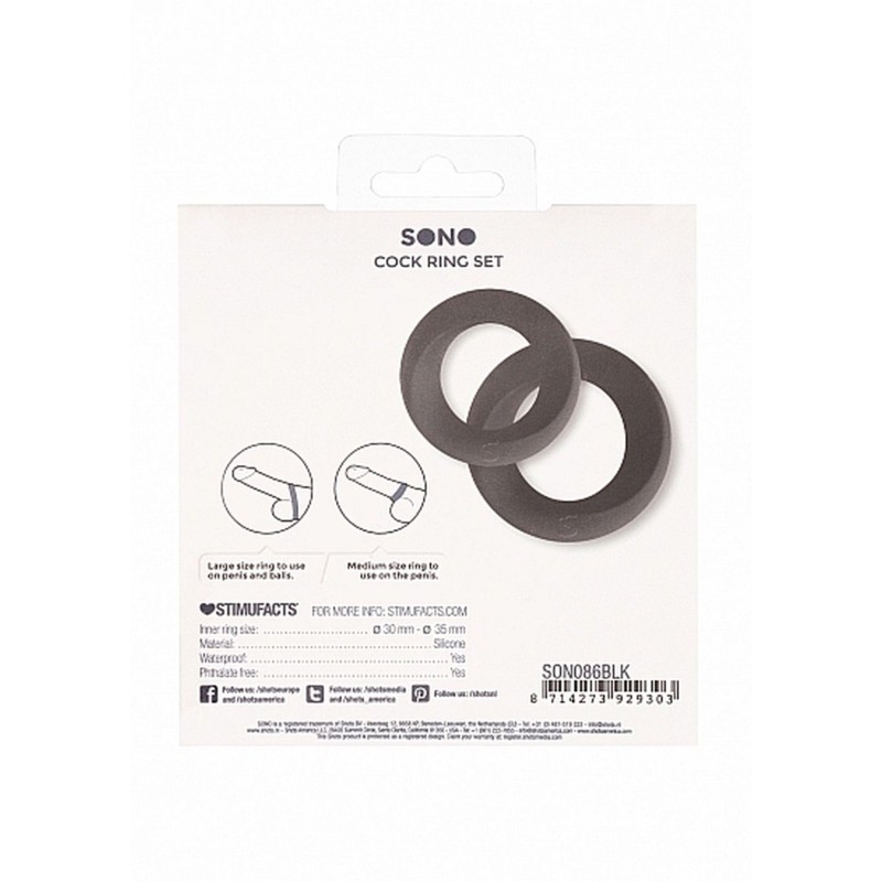 NO. 86 - Cock Ring Set - Black